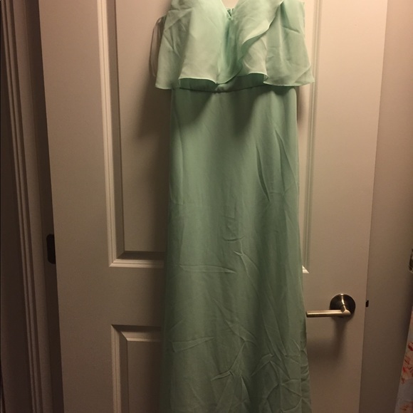 Size 8 Mint-blue chiffon Prom/Bridesmaid Dress - Picture 7 of 7